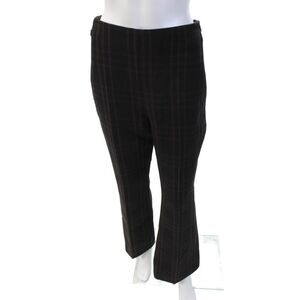 Akris Womens Plaid High Rise Flare Leg Pants Black Brown Wool Size 4